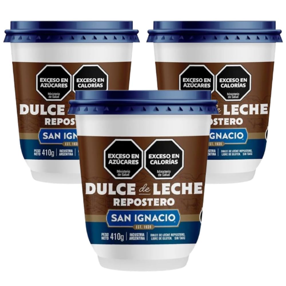 Dulce de Leche Repostero – Thick & Creamy, Perfect for Cakes, Pastries, Biscuits & Baking, Gluten-Free From in Argentina By San Ignacio, 3 x 410 g /