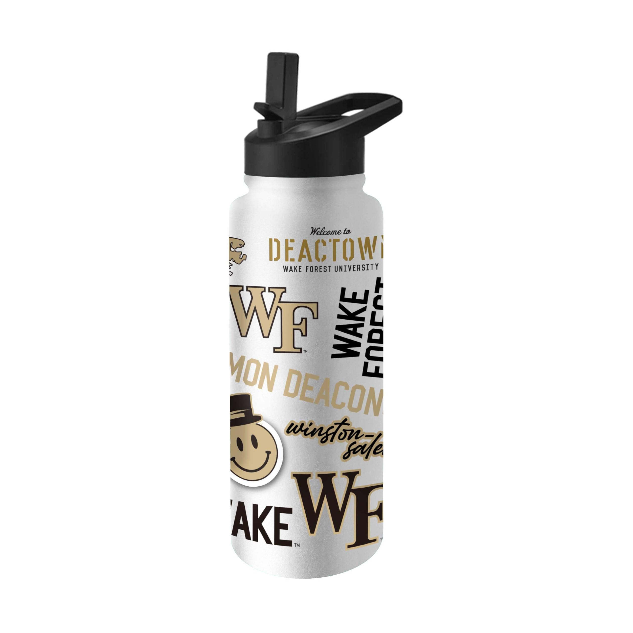 Logo Brands NCAA Native 34 oz Quencher Water Bottle - | Local Icons Design | Double-Wall Insulated| Leak-Proof Lid &amp; Built-In Straw