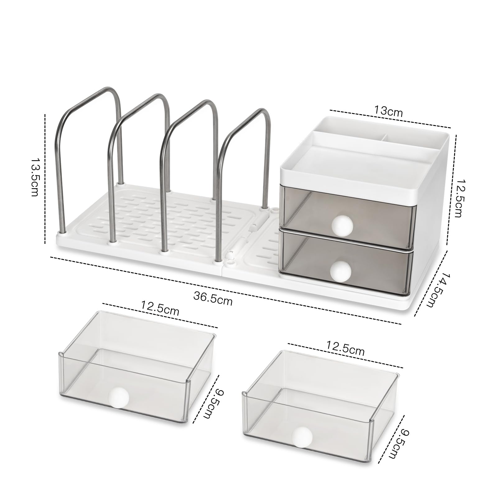 RISEMART Desk Organiser with File Holder, Versatile Desk Tidy Stationery Storage - Image 3