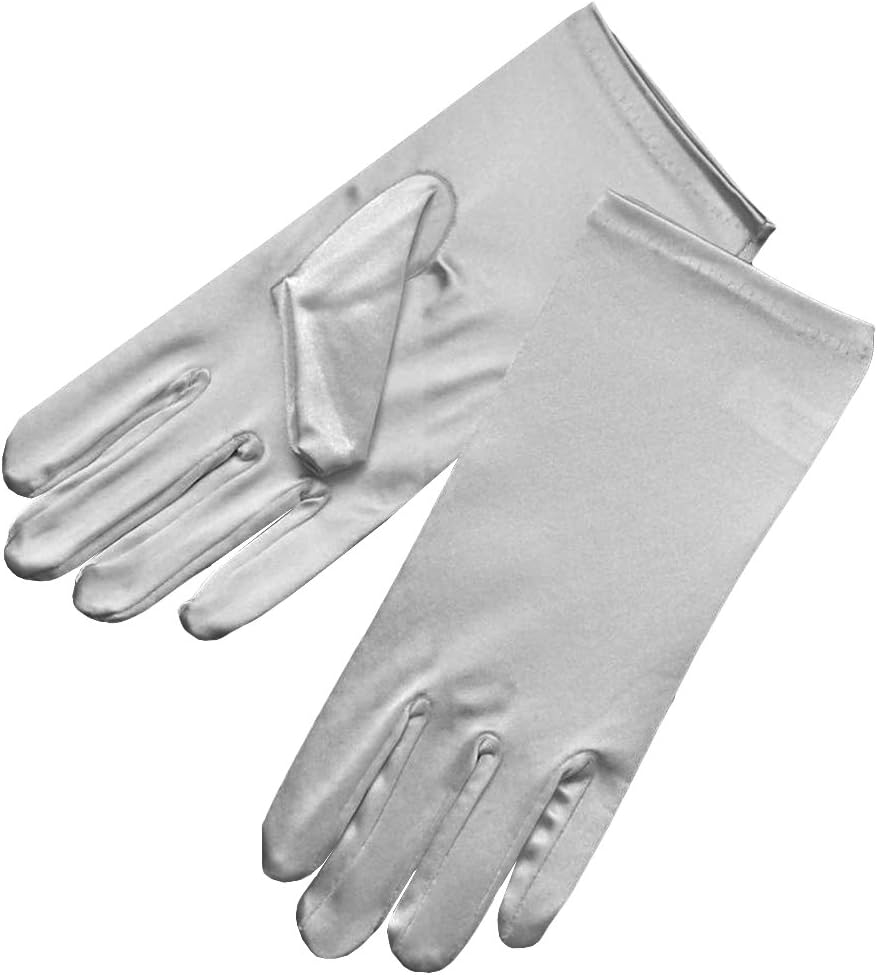 ZaZa BridalShiny Stretch Satin Dress Gloves Wrist Length 2BL