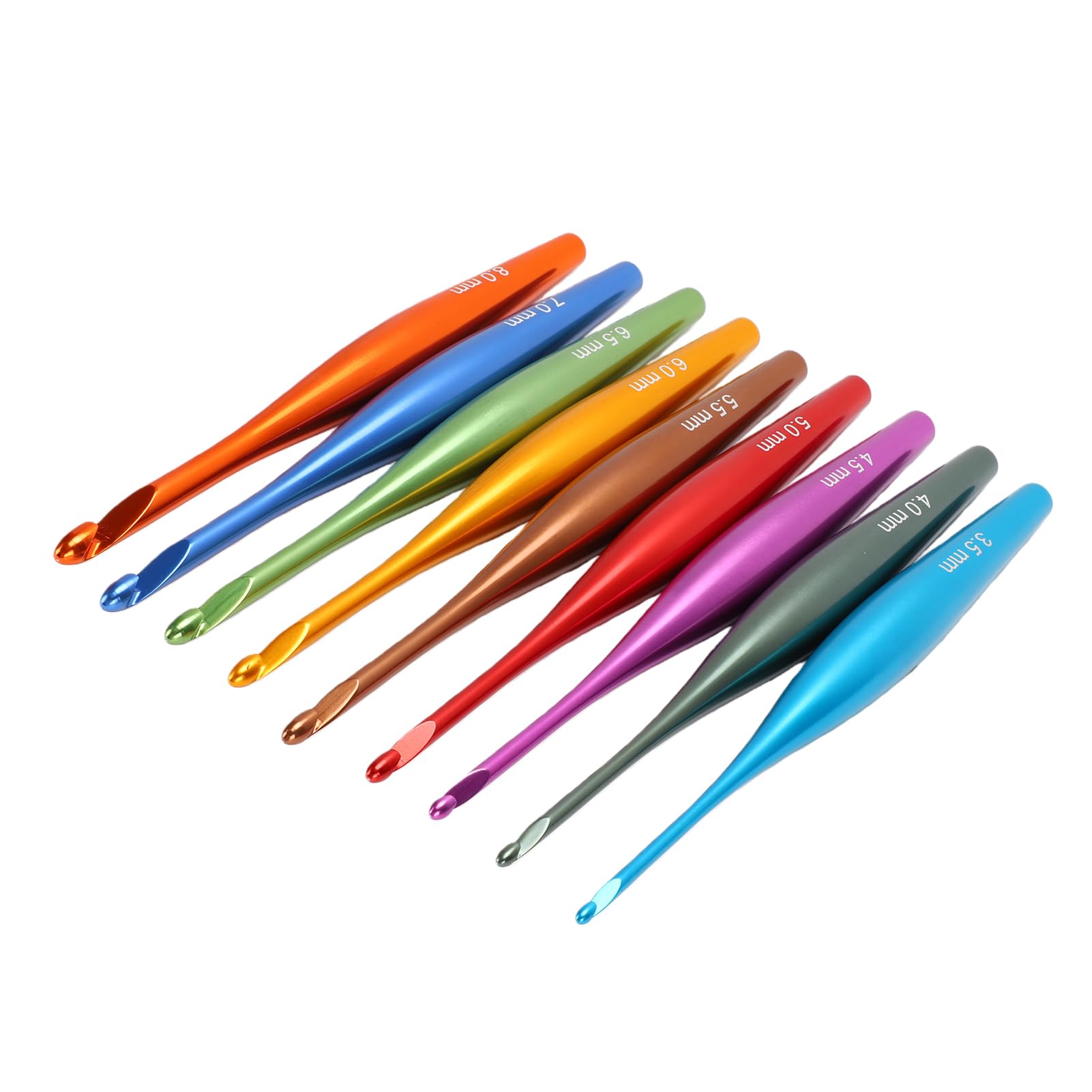 Xiuganpo Juego de Agujas de Ganchillo, 9 Tamaños de 3,5 Mm a 8 Mm Kit de Ganchillo Ergonómico para Principiantes, Agujas de de Aluminio con Bolsa de Almacenamiento para Manos Artríticas