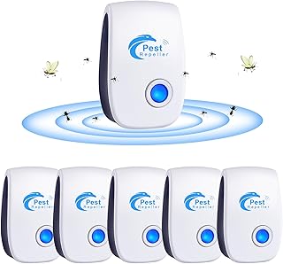 Répulsif Ultrason Anti-Rongeurs Insectes, 6 pcs Ultrason Anti Moustique Ultrason Souris et Rats, Intérieur Répulsif Électronique Insectes pour Souris, Rats Fourmis Araignées Moustiques