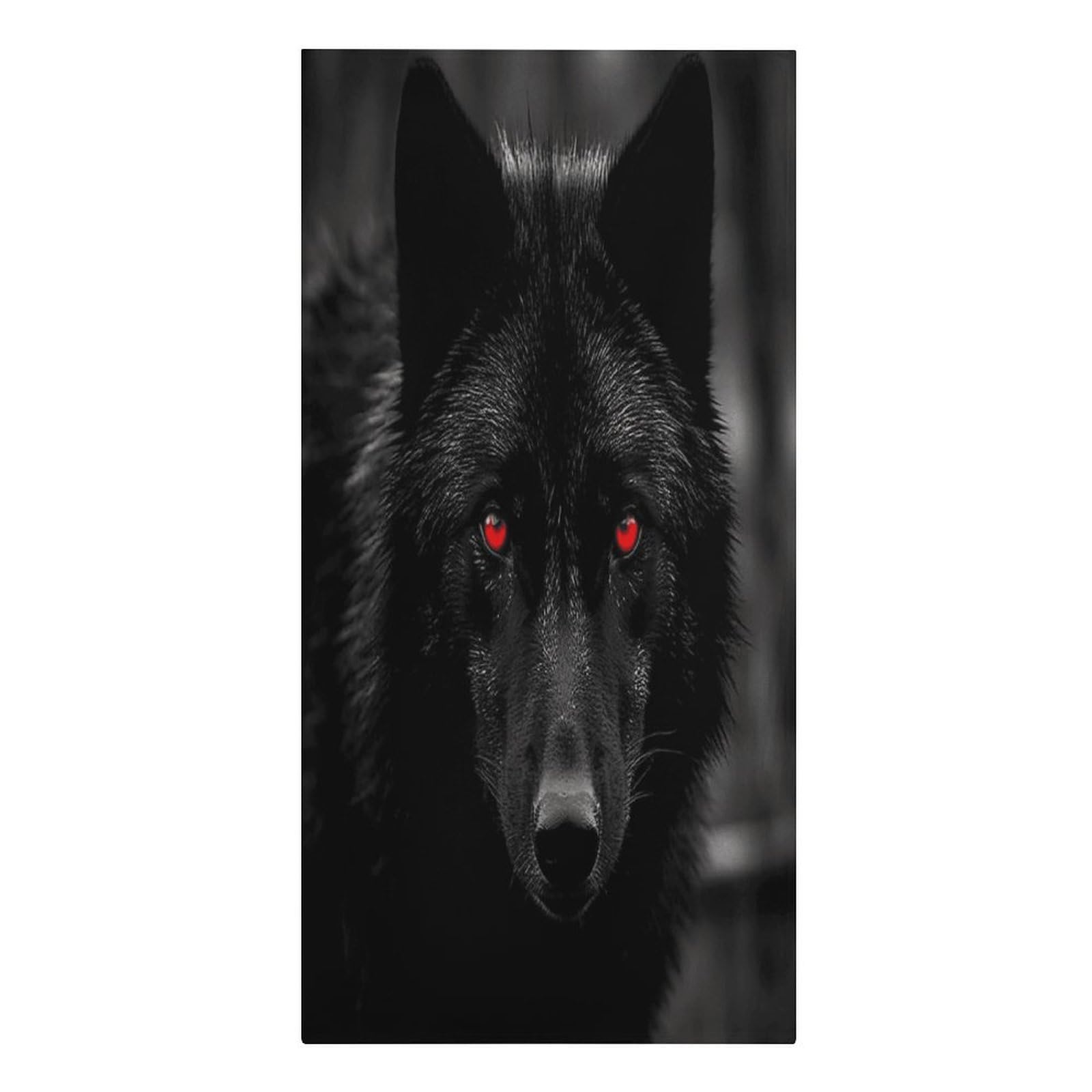 VstaDank Black Red Eyed Wolf Beach Towel Microfiber Oversized Beach Blanket Super Absorbent Soft Pool Bath Towel Sand Free Quick Dry Travel Towels Gifts for Yoga Sports Adults 30" X 61"