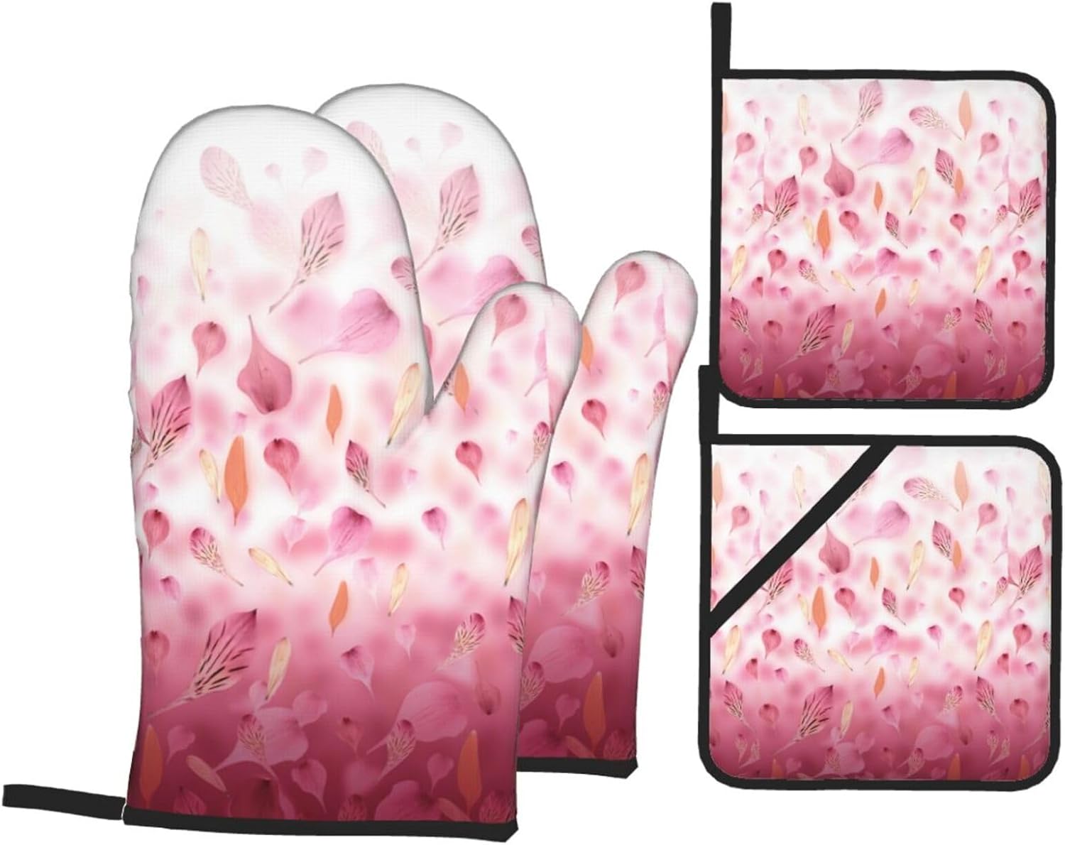 Red Petals. Kitchen baking four piece set, fit for cooking and baking, oven, microwave, and outdoor barbecue