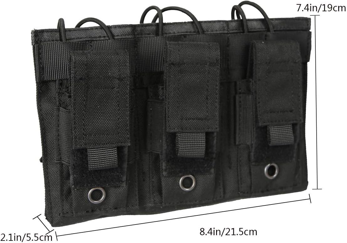 Aoutacc Double/Triple Mag Pouch, Kangaroo Rifle Magazines and Pistol Mag Pouch for M4 M16 AK AR G36 9mm .40 S&W .45 ACP Magazines