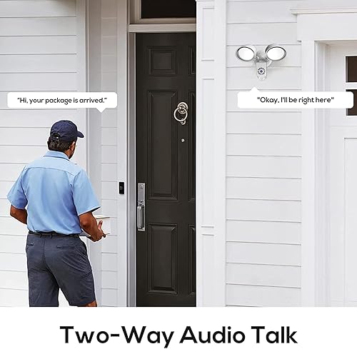 Miniatura 3 de SUNTHIN Cámara inteligente con reflector, sensor de movimiento cableado, luces para exteriores con cámara de seguridad para el hogar de 1080P, IP65