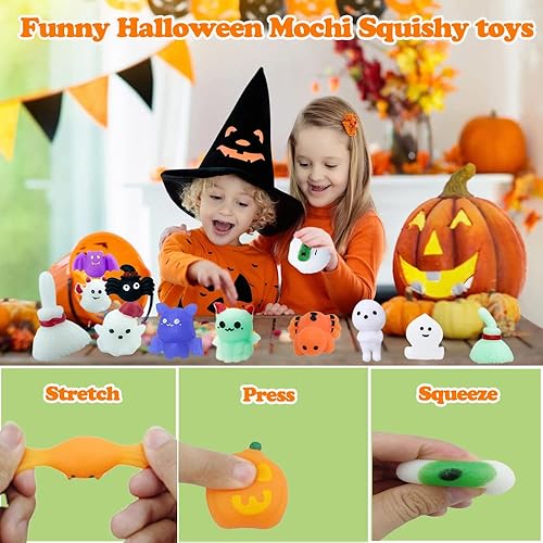 Miniatura 3 de 45 piezas de juguetes blandos Mochi de Halloween para niños, niñas, niños, adultos, regalos de fiesta de Halloween, bolsas de regalo para truco o