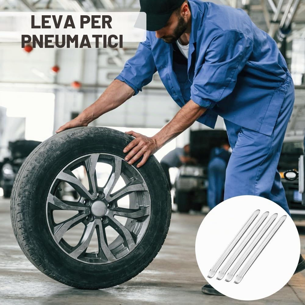 4 Pezzi Leva per Pneumatici, 30CM Leva Smontagomme, Smontagomme Moto, Smontagomme Auto, Leva smontagomme, Leva del Pneumatico, Cambio Pneumatici Attrezzo per Moto e Bicicletta
