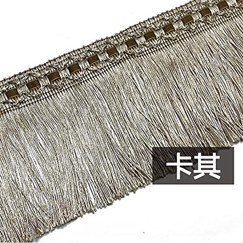 Passamaneria Con Frange E Nappe – Larghezza 6 Cm – Colore Grigio – Rotolo Da 2 Metri Per Tende, Lampade E Borse - 4