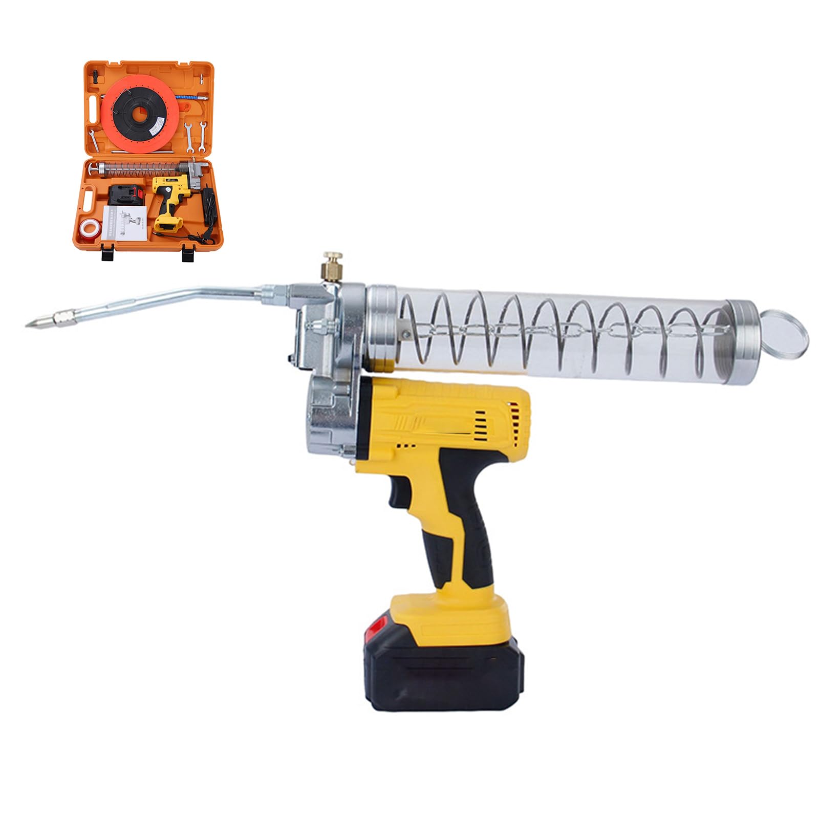 Kit de Pistola engrasadora inalámbrica, Pistola engrasadora inalámbrica, Capacidad de Almacenamiento de Aceite de 900 CC, batería Recargable de 2 Piezas de 1600 mAh, ventilación y disipación de Calor