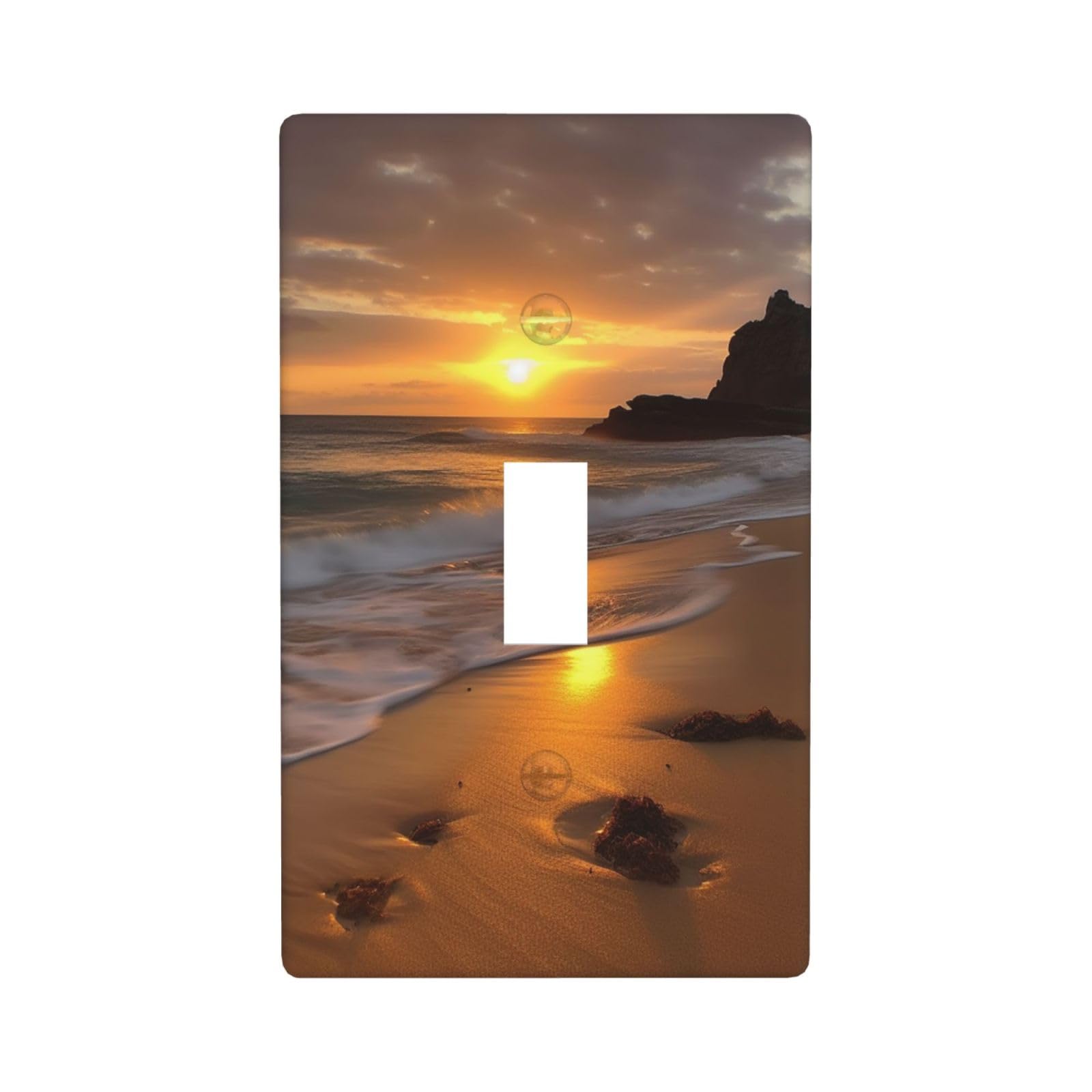 1-Gang Decorator Wall Plate Sunrise beach Light Switch Cover Single Toggle Receptacle Outlet Wall Plate 4.5" x 2.8" Wallplate Unbreakable Polycarbonate Outlet Faceplates Covers