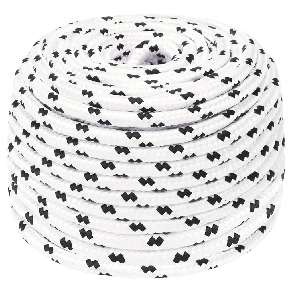 Arbeitsseil Weiß 10 mm 100 m Polyester geflochtenes Dickes Seil mit hoher Bruchfestigkeit 1300 kg für Garten Werkstatt und Deko, vielseitiges Tau Seil für Innen und Außen
