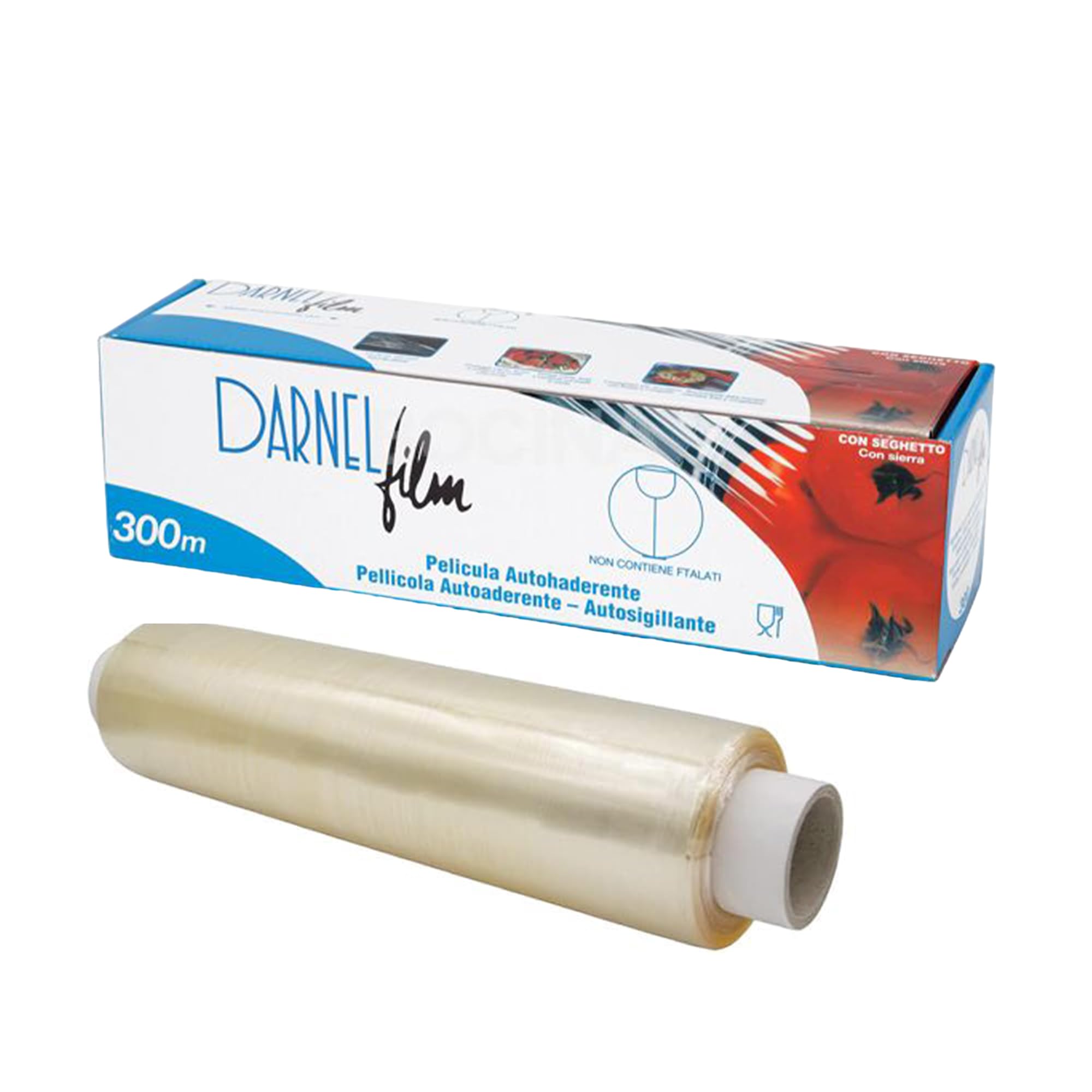 GM 3 ROTOLI Pellicola Trasparente per Alimenti 29,5cm x 300mt con Seghetto. Avvolgi, Cucina e Conserva con Cura gli Alimenti. Pellicola Trasparente di Qualità