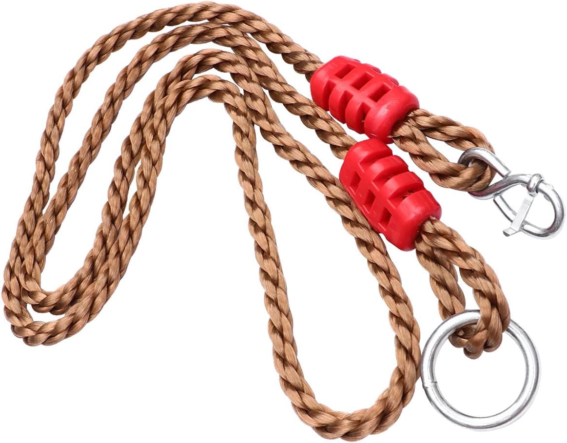 Adjustable Outdoor Swing Strap Tree Swing Hanging Kit with Nylon Ropes and Metal Connectors, 6pcs Set for Patio and Garden Hammock Accessories Random Color