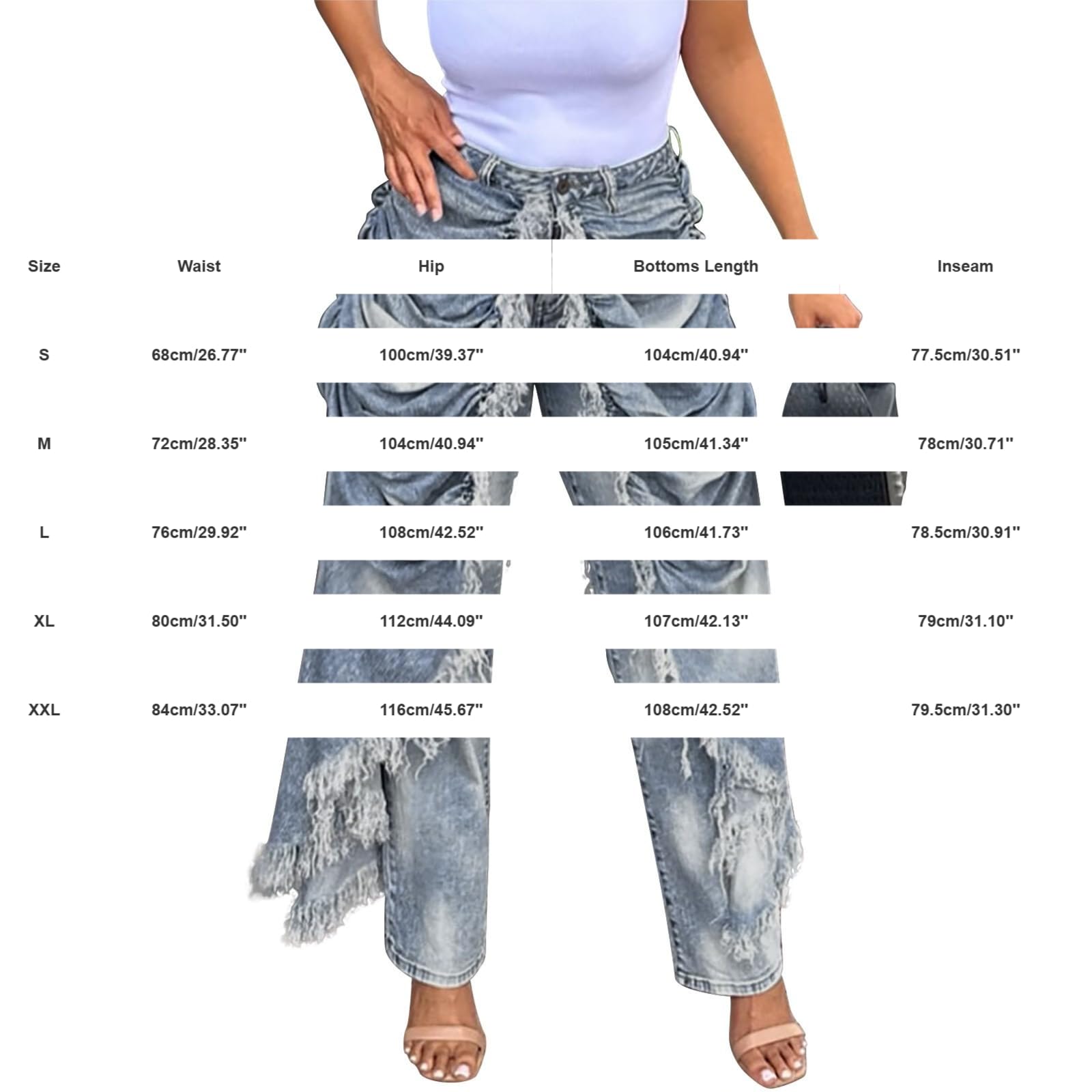 Pantalon en jean stretch moderne pour femme, taille haute, droit
