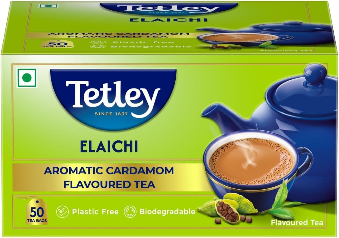 Tetley | Elaichi Flavoured Chai | Black Tea | 50 Tea Bags