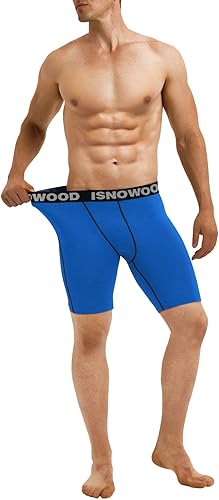 Miniatura 5 de Isnowood - Pantalones cortos de compresión para hombre, ropa interior atlética de elastano, para ejercicio, correr