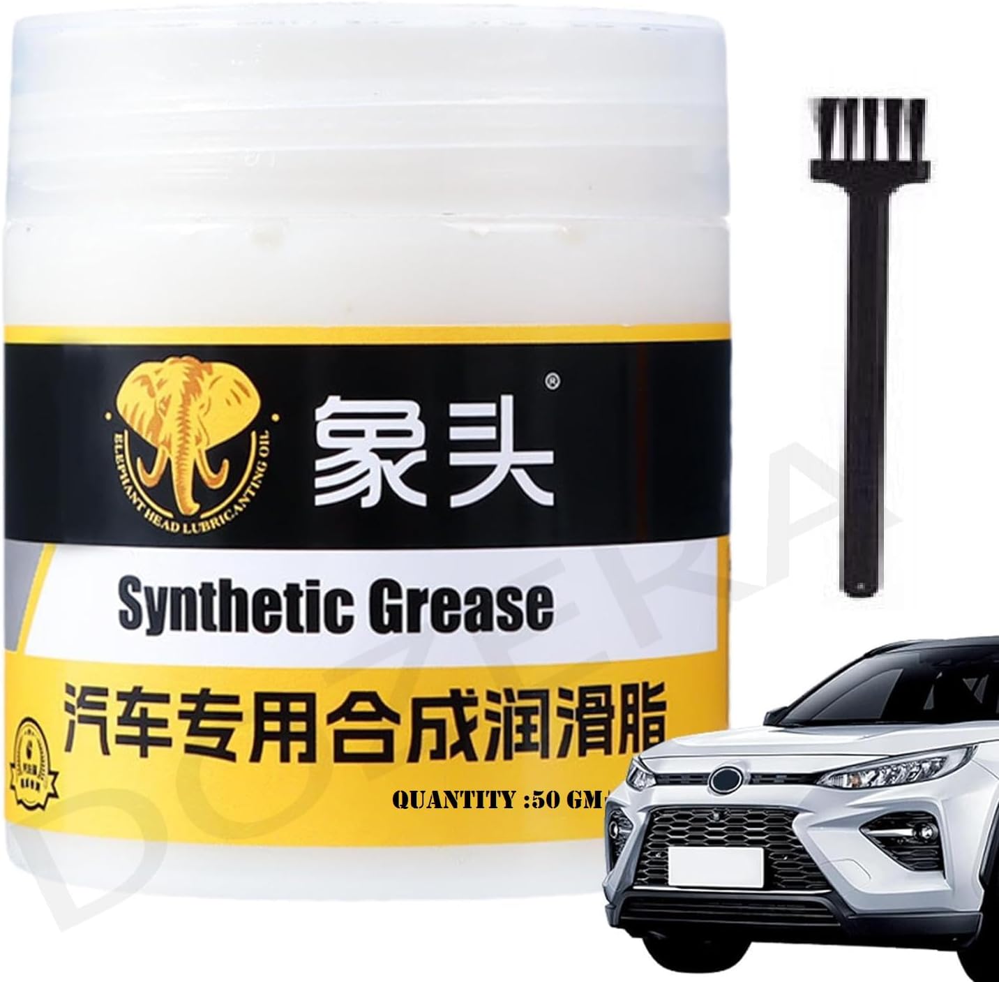 Automotive Synthetic Grease Lubricant with Brush, Reduces Friction Noise Rust and Corrosion Protection Heavy Duty Vehicle White Grease, Long Lasting For Cars, Buses, Trucks, 2 Wheeler (100g.)