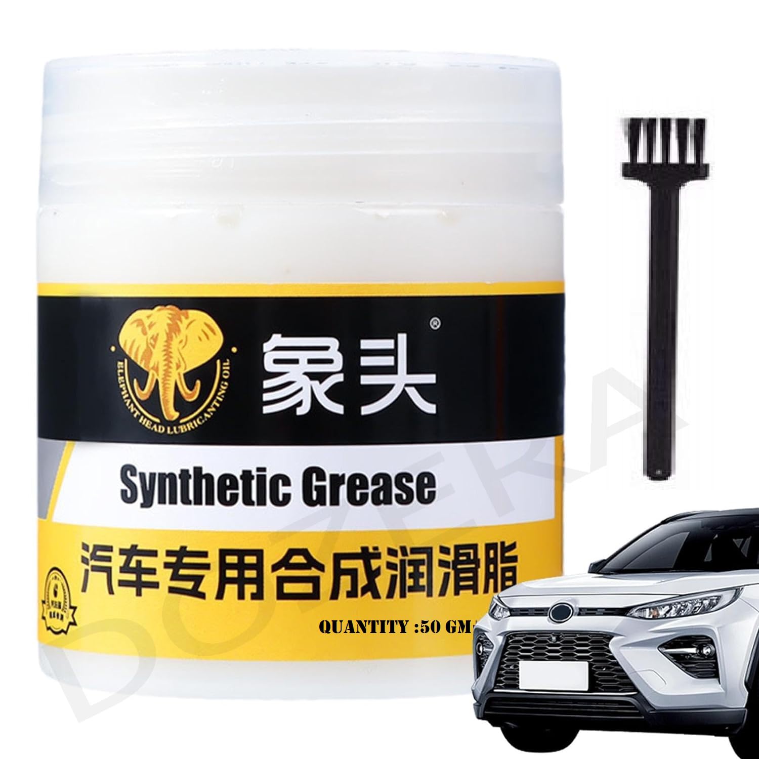Automotive Synthetic Grease Lubricant with Brush, Reduces Friction Noise Rust and Corrosion Protection Heavy Duty Vehicle White Grease, Long Lasting For Cars, Buses, Trucks, 2 Wheeler (100g.)