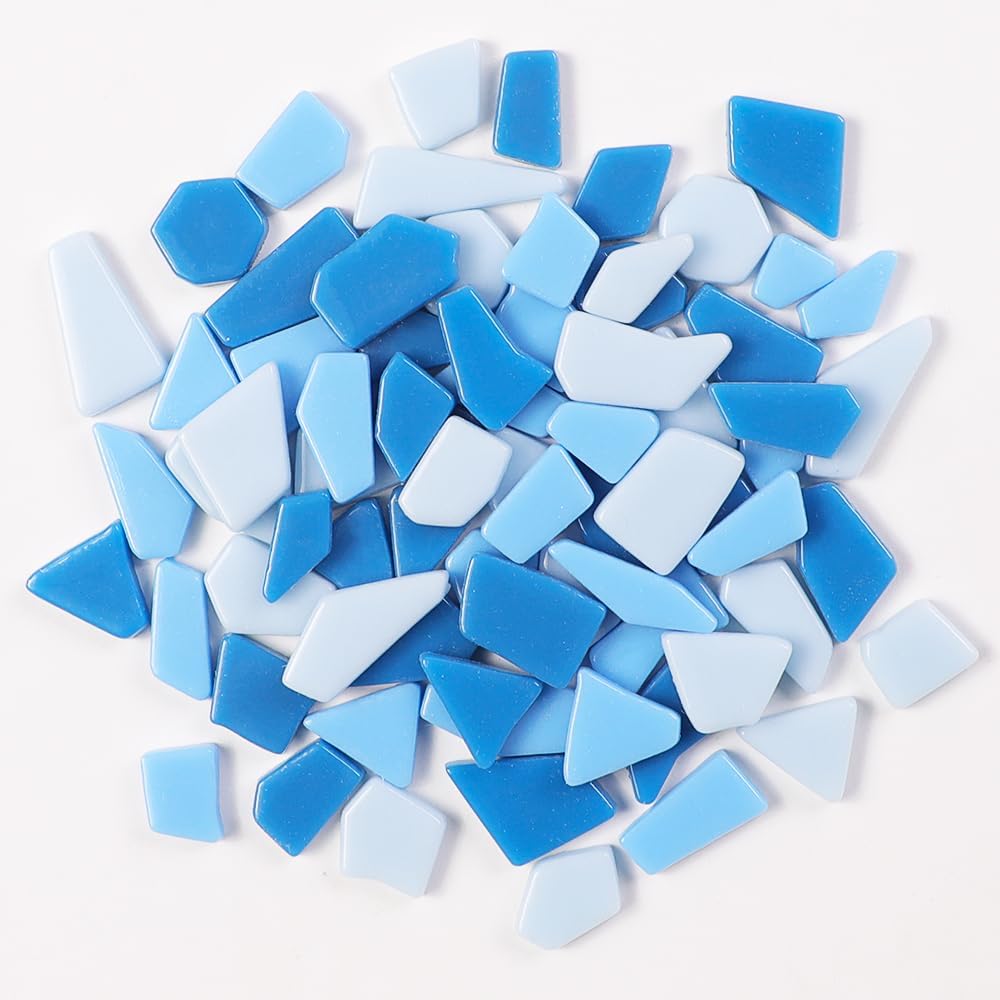1 LB Mini Irregular Enamal Mosaic Glass Tiles for Crafts Bulk Mosaic Supplies, Random Small Size of Broken Recycled Glass Mosaic Pieces for DIY Mosaic Making (RB900)