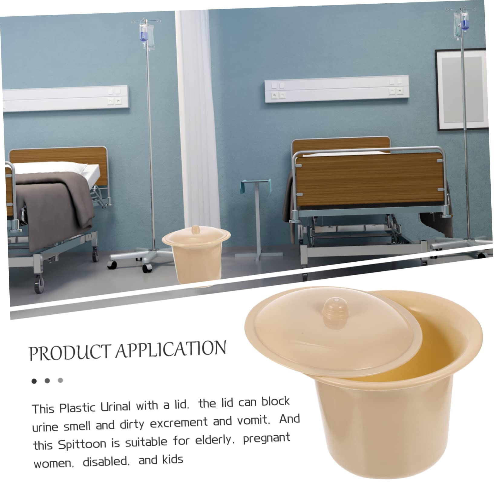 Vaso Multiuso per Orinatoio in Plastica Spesso con Coperchio Superficie Liscia e Resistente alle Macchie per Bambini e Adulti per Uso Famigliare