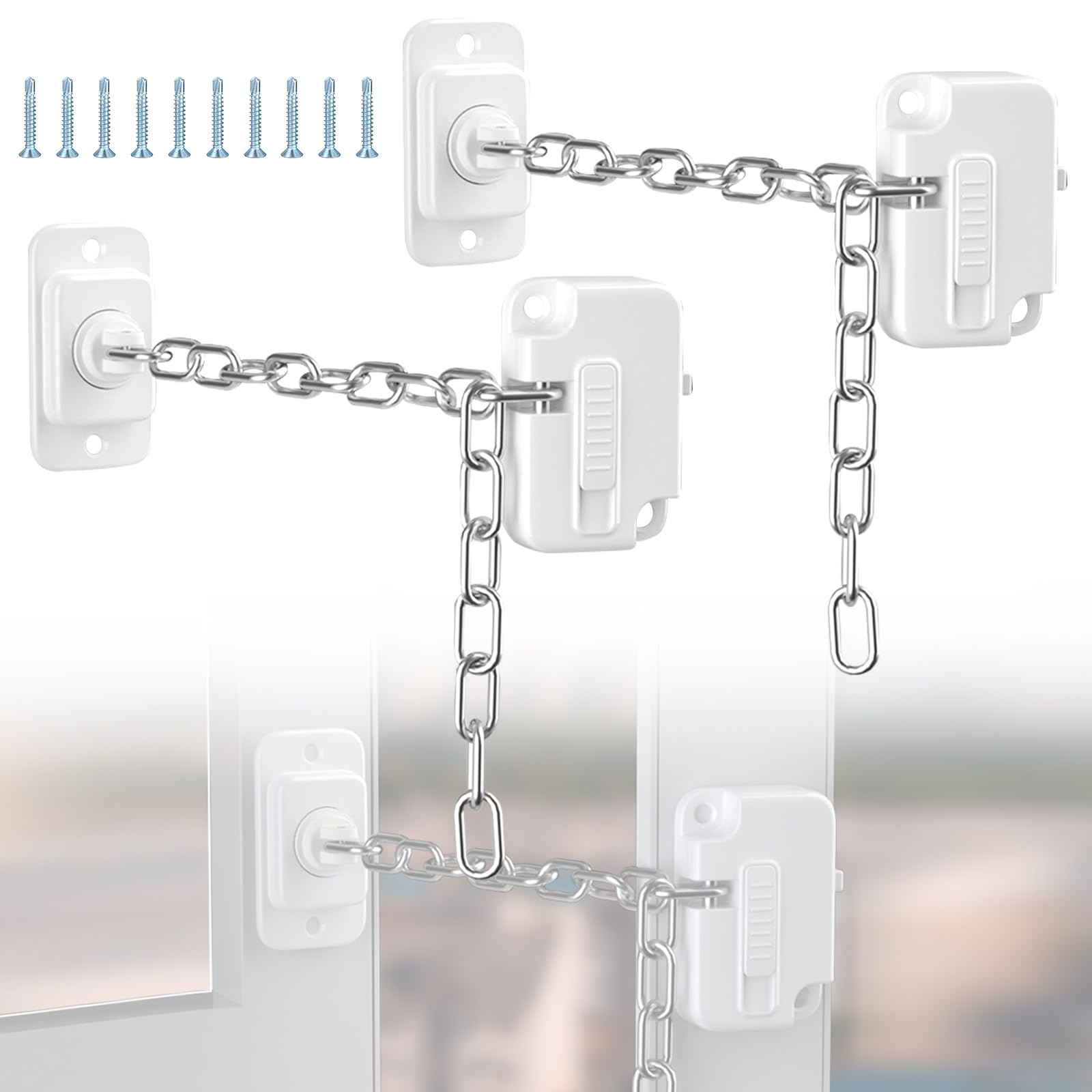 Pack De 2 Candados De Seguridad Para Bebés DIFLAX - Bloqueo Para Nevera, Congelador Y Ventanas Con Cable Y Llave (color Blanco)