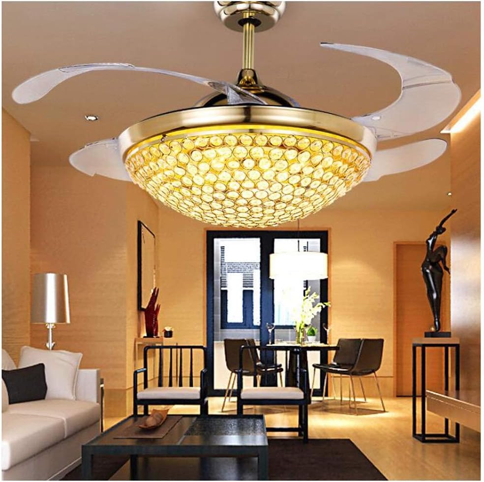 Ceiling Fans with Lamp 42" Crystal Ceiling Fan Light Modern Ceiling