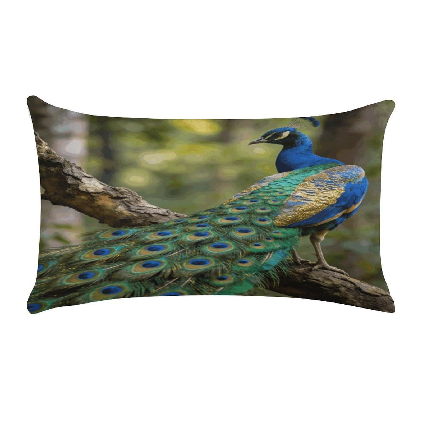 Khauerbc Style Colorful Peacock On A Tree Branchpillow Cases Standard,Ultra Soft Microfiber Pillowcase With Zipper Closure,Bed Pillowcases Cover With Zipper For Bedroom, Sofa, Couch.