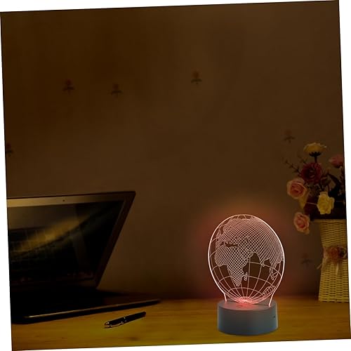 Miniatura 8 de Uonlytech Lámpara de escritorio Globo Luz de noche Na Lámpara Globo Ilusión Lámpara Tierra Llegada a la Tierra Lámpara Base de acrílico Lámpara Led