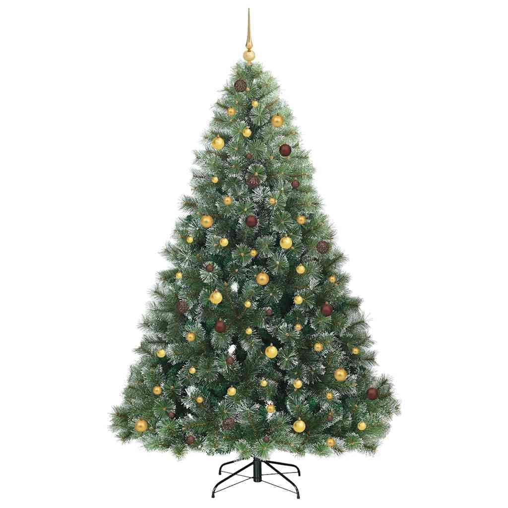 Albero di Natale artificiale con 300 LED verde, 240 cm, PVC e plastica