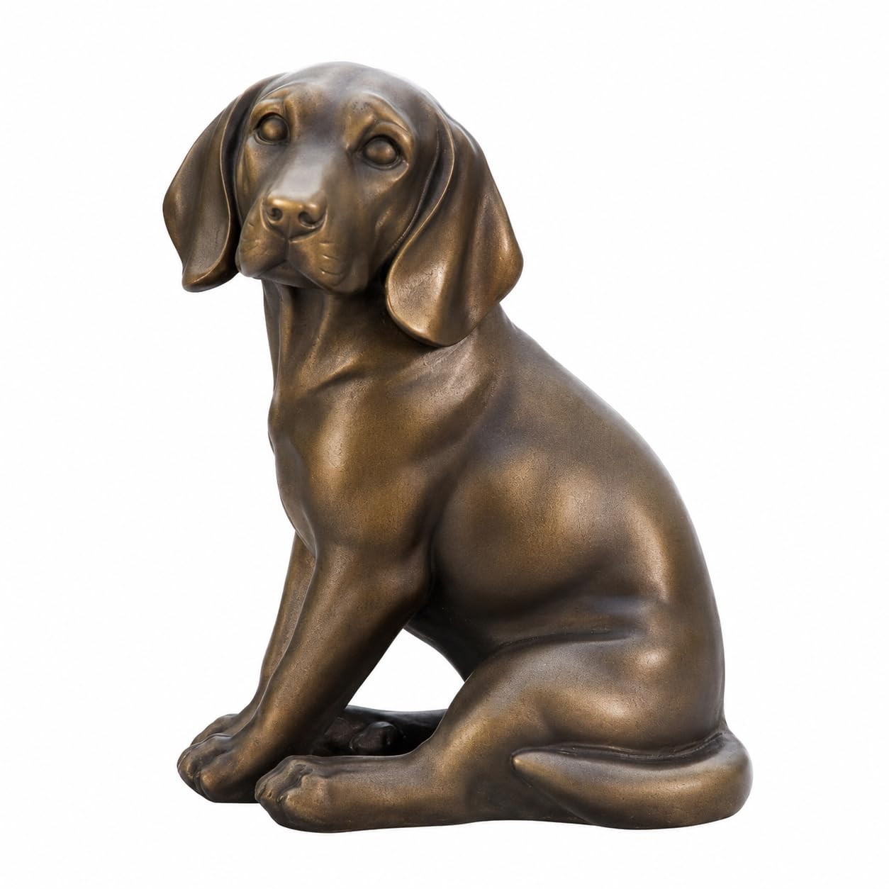 Figurine Labrador assis en résine cuivrée pour sublimer votre étagère