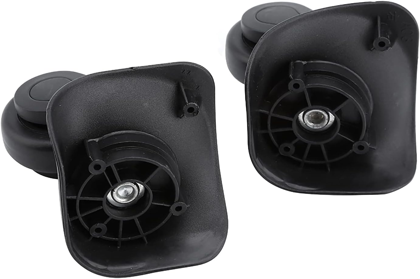 Yctze 2pcs 360 Degree Rotating Luggage Wheels Replacement, PVC Durable Suitcase Trolley Wheels, Tool Free Easy to Install Replacement