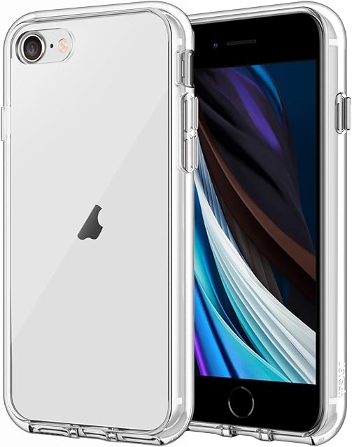 JETech Case for iPhone SE 3/2 (2022/2020 Edition), iPhone 8 and iPhone 7, 4.7-Inch, Non-Yellowing Shockproof Phone Bumper Cover, Anti-Scratch Clear Back (Clear)