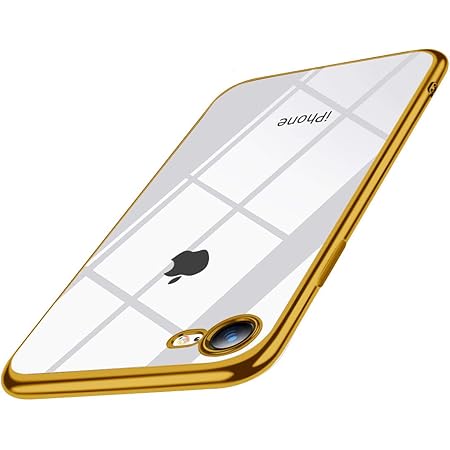 Amazon Iphone Se ケース 第2世代 Iphone8 ケース Iphone7 ケース クリア 耐衝撃 Tpu メッキ加工 透明 ソフトシェル Qi充電対応 おしゃれ かわいい シリコン 最軽量 スリム 薄型 一体型 人気 防塵 アイフォン 耐衝撃カバー 高級感 ゴールド ケース カバー