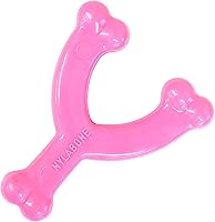 Vista 1 de Juguete para masticar para cachorros Nylabone, Petite., Wishbone, Rosado