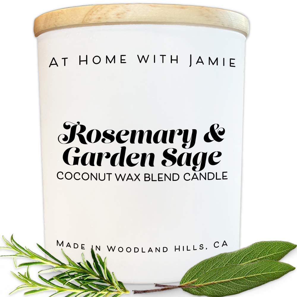 Rosemary Sage Candle | Scented Candle for Home | Highly Scented & Long Lasting Coconut Wax Luxury Candle | Medium