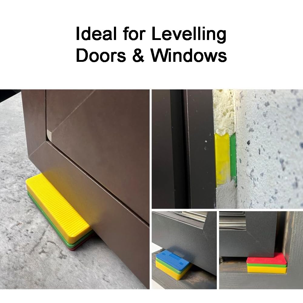 DBOO 28mm x 100mm Flat Plastic Glazing Packers 60 Pcs Mixed 1-6mm Window Glazing Glass Flat Plastic Packers Durable Shim Spacers for DIY Window Door Frame Installations - Image 4