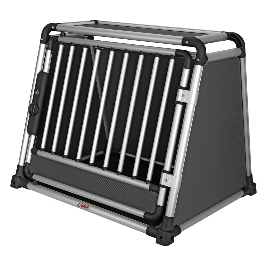 Lampa 60502 Premium Transportín de aleación de Aluminio, específico para el Transporte de Animales en Coche - Tipo 2-80 x 65 x 66 cm
