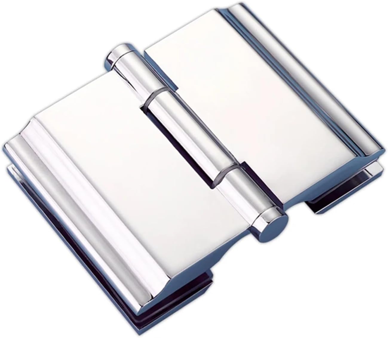Stainless Steel Bright Glass Hinge for Bathroom Shower Room & Cabinet (Double 180-Degree, Outside Door)