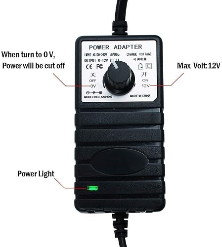 Miniatura 2 de AUTOTOOLHOME Adaptador de CACC 3-12 V, 1 A, controlador de velocidad a motor, fuente de poder ajustable.