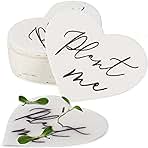 Plantable Wildflower Growing Paper, Heart Shaped Wedding Party Favors for Guests- Bridal Shower Funeral Memorial Plantable Packets NO Cards (Set of 50)
