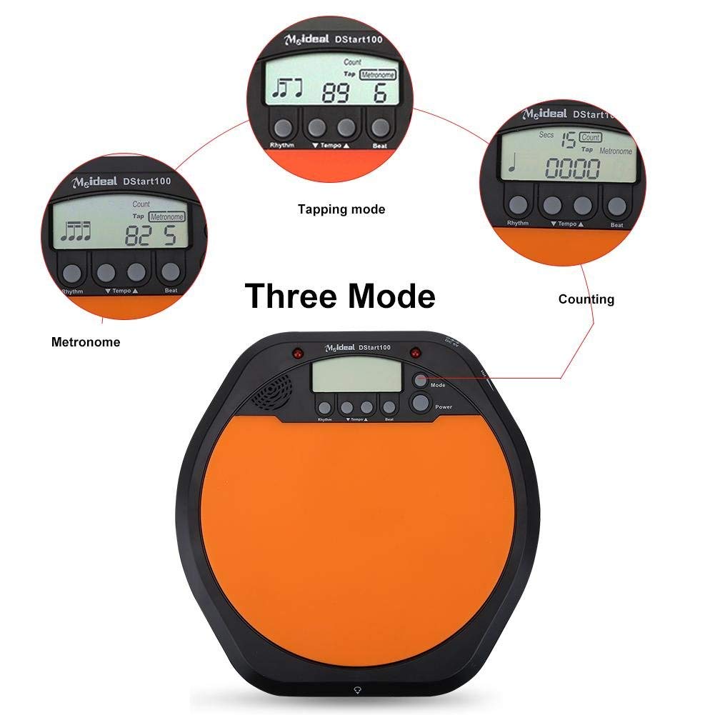 Bnineteenteam Práctica de formación Drum Pad Drum Metronome Pad Portable Digital Electronic Drum Pad con Auriculares Caja Sorda