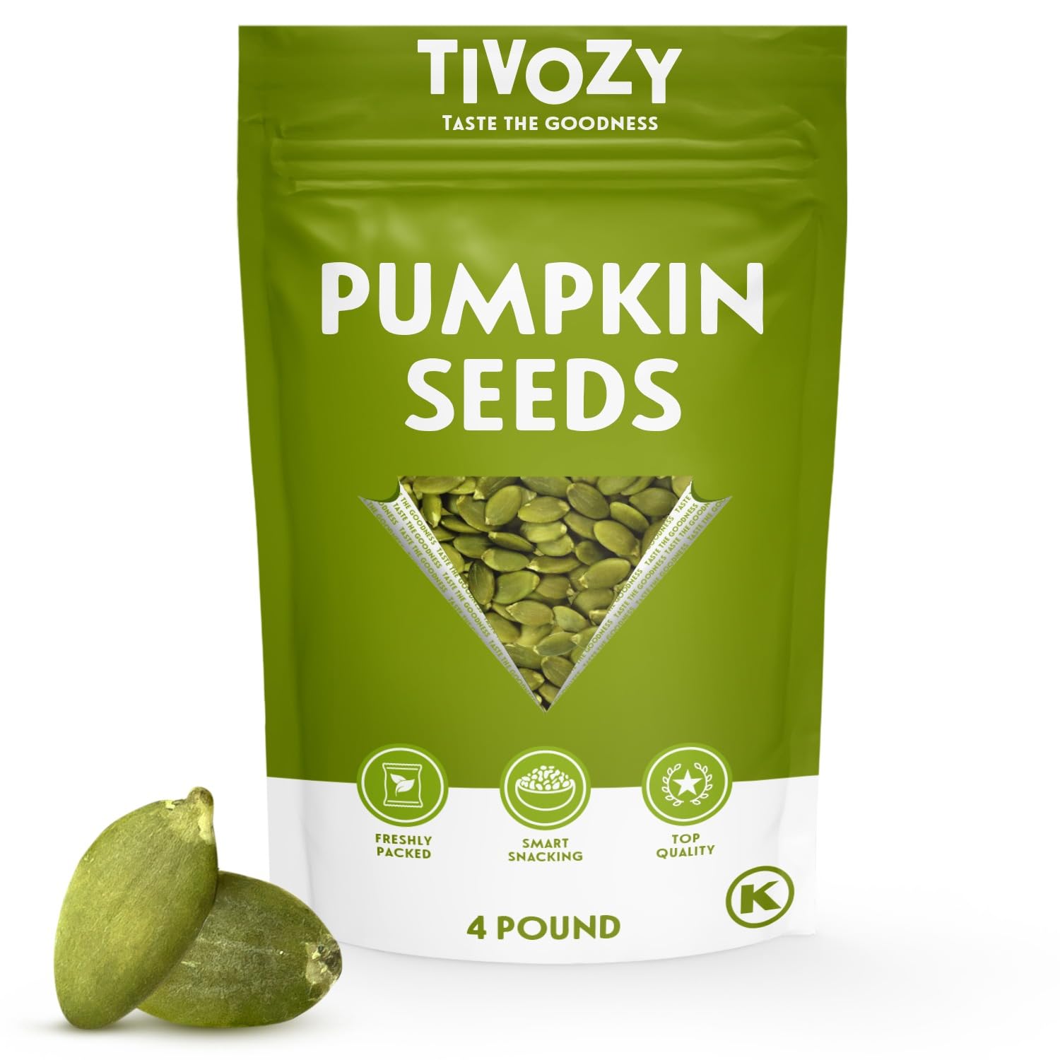 Raw Pumpkin Seeds to Eat- 4 Lbs Bulk Pack Unsalted Pumpkin Seeds Healthy Snack Option,