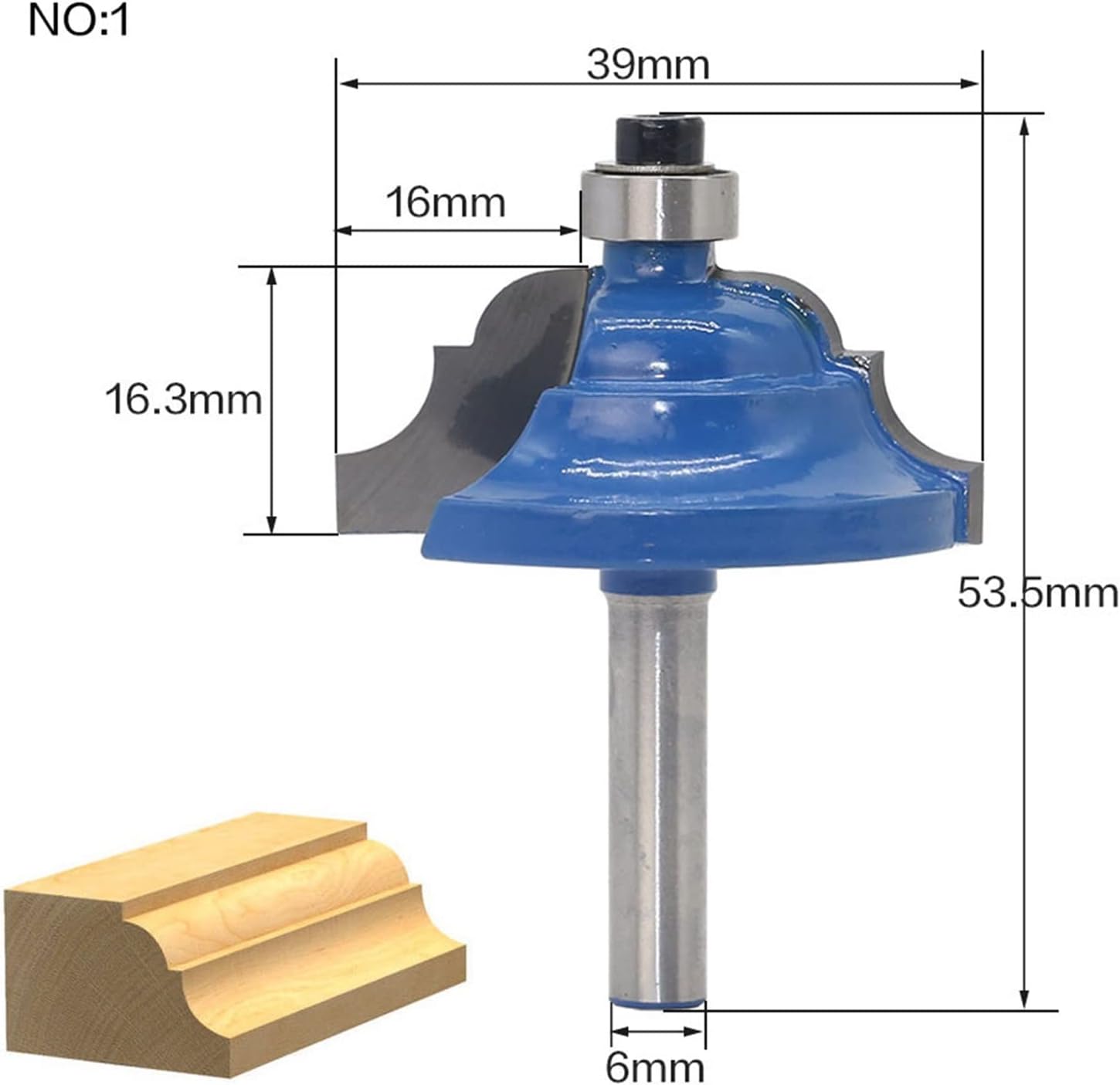 Hardware Milling Cutter 1 Piece Of 6 Mm Shank Wood Milling Cutter, Straight End Milling Cutter, Trimming Tool, Flush Trimming Corner, Round Concave Box Drill Bit Tool Milling Cutter