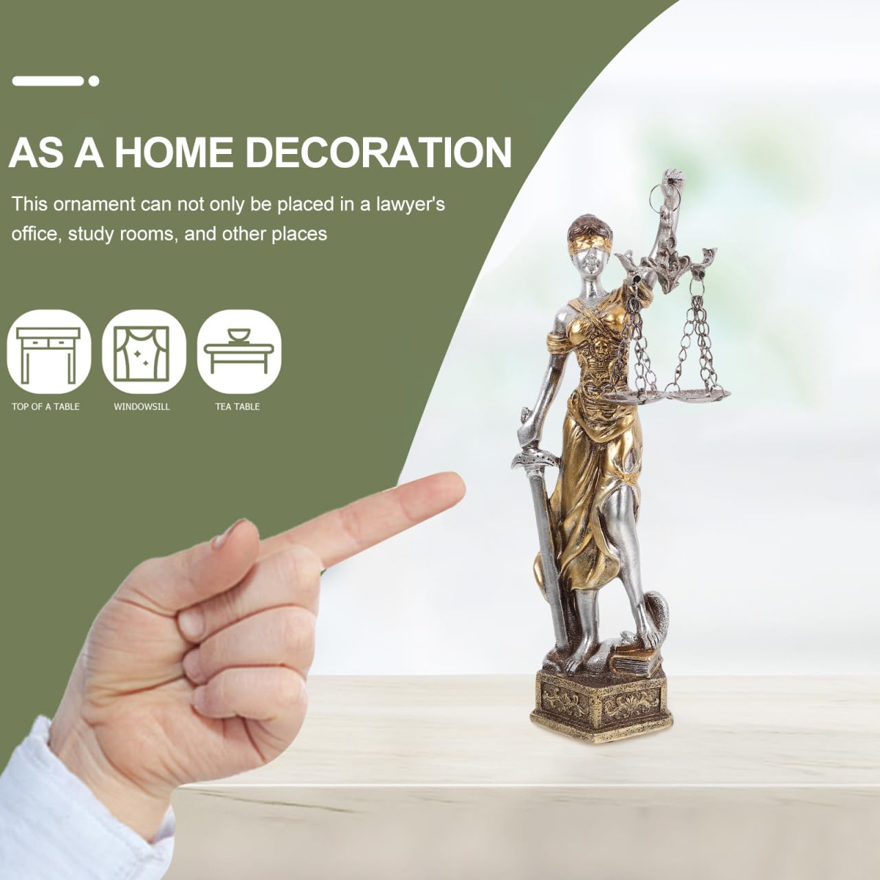 Gatuida Lady Justice Statue Aus Harz Griechische Göttin Der Gerechtigkeit Skulptur Für Bürodekoration Und Anwaltskanzlei 7.28X2.36X1.77 Zoll Dekofigur Der Justitia Mit Maßstäben