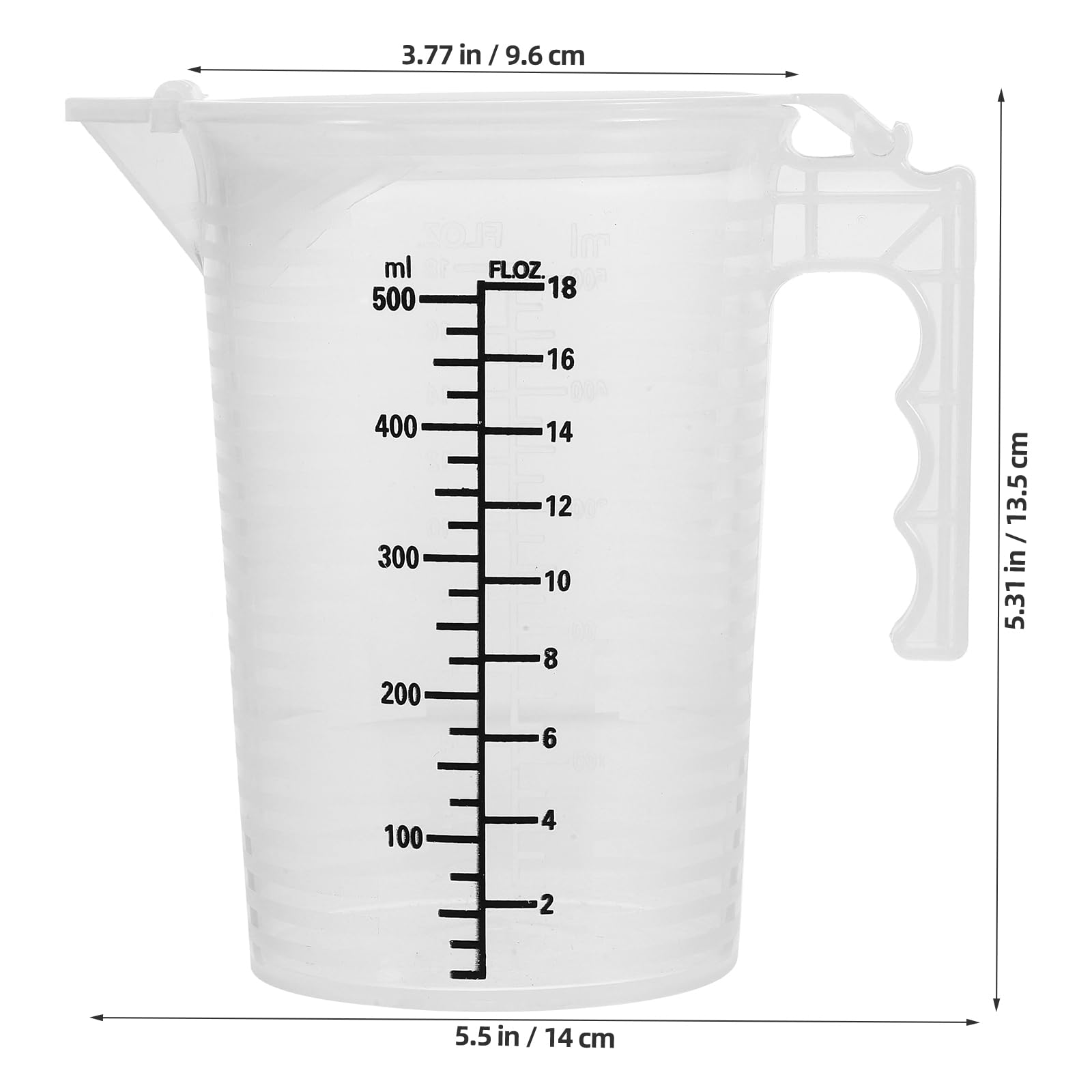 Alipis Reusable Measuring Cup with Scale Large Capacity 17Oz Liquid Measuring Jug for Baking Cooking Kitchen Use Clear Plastic with Handle - Image 2
