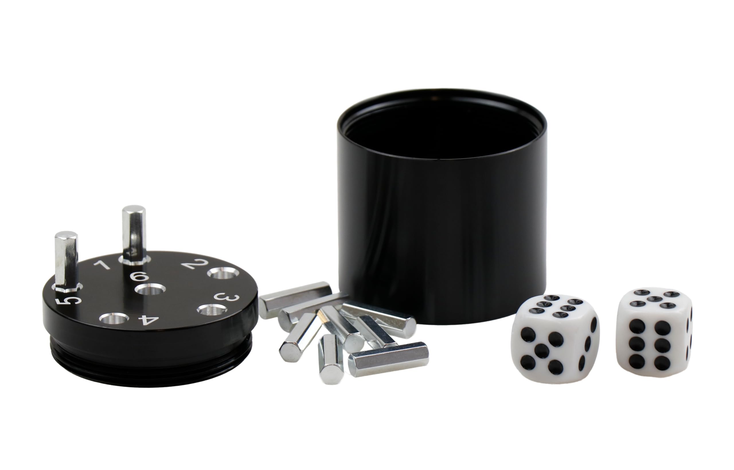 BestSaller 3003 aluminiowa super sześć gra podróżna, czarna, średnica 5 cm