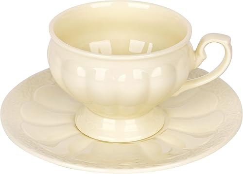 Juego de taza de café y platillo de cerámica, taza de té de porcelana con diseño de calabaza vintage para expreso, latte, leche, elegante taza de