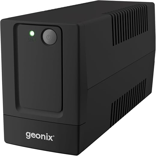 Geonix GXUPS600VA UPS 600VA/360W, Uninterrupted Power Supply System for Desktop PC Computers, Voltage Regulator, Auto Rest...