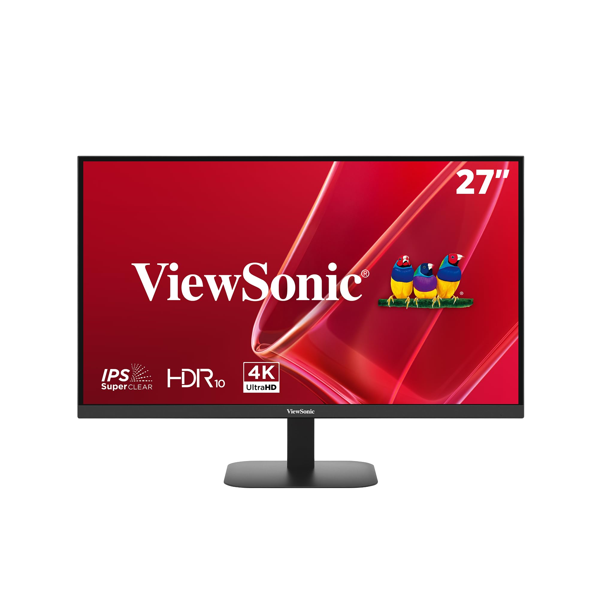 ViewSonic VA2708-4K-HD PC Monitor 27 Pollici 4K UHD 3840 x 2160, IPS, 104% sRGB, 60Hz, HDR10, Senza cornice, Nessuno sfarfallio, 2 x HDMI 2.0, DP, Garanzia di 2 anni